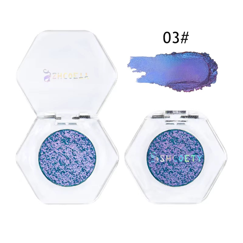 12-Color Chameleon Glitter Eyeshadow Palette – Long-Lasting, Pearlescent Shimmer for Dazzling, Color-Shifting Eye Makeup