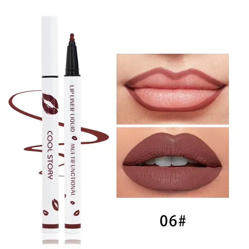 Cool Story Matte Liquid Lip Liner Pencil – Long-Lasting, Smudge-Proof Lip Stick for Bold, Defined, Natural-Looking Lips